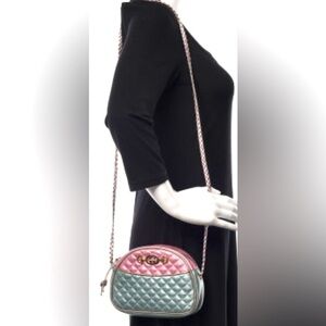 Authentic Gucci Trapuntata Metallic Leather Quilted Bag